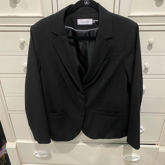 calvin klein black suit jacket